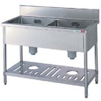 （株）東製作所 KPMC1-900-R アズマ　一槽水切シンクＢＧ無ホース付右水槽　９００×４５０×８００