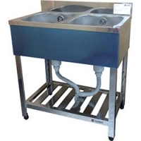 （株）東製作所 KP2-750 アズマ　二槽シンク（ホース付）　７５０×４５０×８００