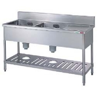 タニコー（株） TTS-2SL-120 タニコー　水切台付二槽シンクＳＵＳ３０４