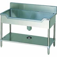 （株）テラオカ 10-1104-80 テラオカ　２Ｓ９０－６０Ｃステンレス製２槽シンク　奥行６００ｍｍ　ＳＵＳ４３０