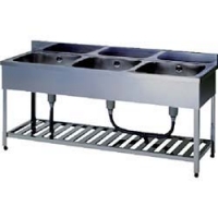 （株）東製作所 KPC3-1500 アズマ　三槽シンクＢＧ無ホース付　１５００×４５０×８００