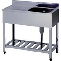 （株）東製作所 HPMC1-1500-R アズマ　一槽水切シンクＢＧ無ホース付右シンク　１５００×６００×８００