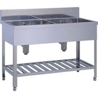 （株）テラオカ 10-1104-60 テラオカ　２Ｓ７５－４５Ｃ　ステンレス製２槽シンク　奥行４５０ｍｍ　ＳＵＳ４３０