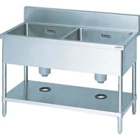 （株）マルゼン BS2-094 マルゼン　二槽シンク９００×４５０×８００（ホース付）
