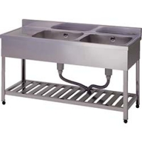 （株）東製作所 HPM2-1500-R アズマ　二槽水切シンク右水槽　１５００×６００×８００