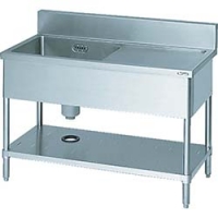 （株）マルゼン BSMI-124L マルゼン　一槽水切付シンク１２００×４５０×８００左側水切り（ホース付）