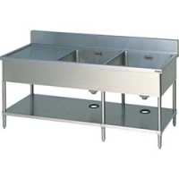 （株）マルゼン BSM2156L マルゼン　二槽水切シンク（ホース付）