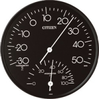 リズム時計工業（株） 9CZ057-002 シチズン　アナログ温湿度計　ブラック