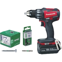 パナソニック（株）エコソリューションズ社 EZ74A2LJ2GR-SPAXCP Ｐａｎａｓｏｎｉｃ　充電ドリルドライバー（赤）＋ＳＰＡＸ　ビット＆ネジセット