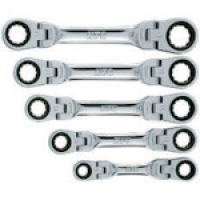 日本京都 KTC TMR1S05 ＫＴＣ　ショートラチェットめがねレンチセット（両頭首振りタイプ）［５本組］