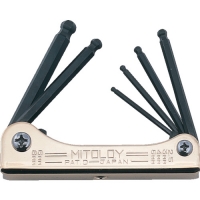 日本水户工机 MITOLOY  HW100MB ミトロイ　折りたたみホローレンチセット　ボールポイント　ミリ　６本組