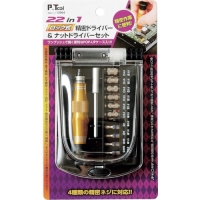 日本 TASCO ミツトモ 13964 Ｐ・ＴＯＯＬ　２２ＩＮ１　精密ドライバー＆ナットドライバー組　ロック式