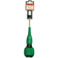 （株）新亀製作所 6800-C-6-100 サンフラッグ　ハイグリップドライバー　強力貫通タイプ　ハンガー付　６．０×１００