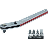 日本安力士 ANEX  428 アネックス　ベントアップヘッド型オフセットラチェットドライバー　ビット５本組