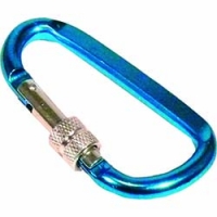 （株）基陽 85A-2 ＫＨ　アルミ合金カラビナＤ環ロック付　ブルー