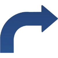 ユニット（株） 862-14R ユニット　矢印テープ右青（１０枚組）　ペットフィルム　５０幅用（０．１６厚）