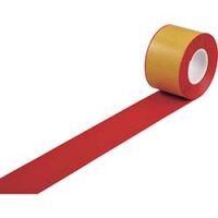 （株）日本緑十字社 403084 緑十字　高耐久ラインテープ　赤　１００ｍｍ幅×１０ｍ　両端テーパー構造　屋内用