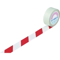 （株）日本緑十字社 148063 緑十字　ラインテープ（ガードテープ）　白／赤　５０ｍｍ幅×１００ｍ　屋内用