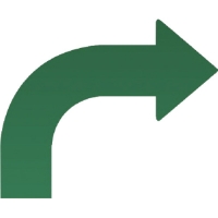 ユニット（株） 862-12R ユニット　矢印テープ右緑（１０枚組）　ペットフィルム　５０幅用（０．１６厚）