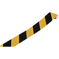 （株）日本緑十字社 256303 緑十字　トラ柄テープ（反射タイプ）　黄／黒　７５ｍｍ幅×１ｍ　屋内用