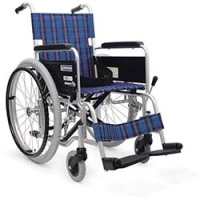 （株）カワムラサイクル KA202-40A3 カワムラ　アルミ標準型自走用車いすＫＡ２０２－４０紺チェック