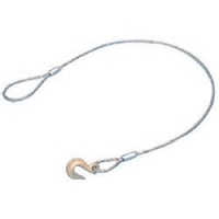 （株）スリーエッチ HW1 ＨＨＨ　フック付ワイヤー　片フック片ワッパ　メッキ９ｍｍ×１ｍ