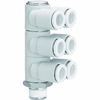 ＳＭＣ（株） 10-KQ2ZT12-04NS ＳＭＣ　ワンタッチ管継手－トリプルブランチユニバーサルエルボ１０－ＫＱ２