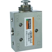 日本中山 TRUSCO  TSV-41B-6 ＴＲＵＳＣＯ　４方向小型切替バルブ　５ポート　１／８　ボタンタイプ