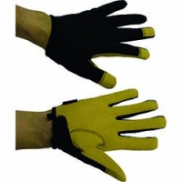 CA-L おたふく　フーバー　マイクロファイバーグローブ　インサイドベルトモデル　ブラック／キャメル　Ｌ