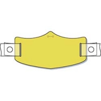 （株）つくし工房 WE-102H つくし　ｅ帽章　黄無地　ヘルメット用樹脂バンド付