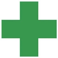 ユニット（株） 371-12 ユニット　緑十字ステッカー　アクリル　１２０×１２０ｍｍ）　５枚組