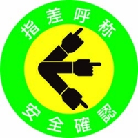 （株）日本緑十字社 204001 緑十字　ヘルメット用ステッカー　指差呼称・安全確認　５０ｍｍΦ　１０枚組