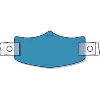 （株）つくし工房 WE-105H つくし　ｅ帽章　青無地　ヘルメット用樹脂バンド付