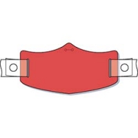 （株）つくし工房 WE-104H つくし　ｅ帽章　赤無地　ヘルメット用樹脂バンド付