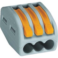 ワゴジャパン（株） WF-3 ＷＡＧＯ　ＷＦ－３　より線・単線接続可能コネクタ　３穴用　１箱（ＰＫ）＝５０個入