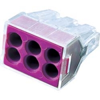 ワゴジャパン（株） WGX-6 ＷＡＧＯ　ＷＧＸ－６　差込コネクタ　６穴用　（１箱（ＰＫ）＝５０個入）