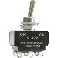 ＮＫＫスイッチズ（株） S-422 ＮＫＫスイッチズ　トグルスイッチ　はんだ端子　２極ＯＮ－ＯＮ