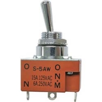 ＮＫＫスイッチズ（株） S-5AW ＮＫＫスイッチズ　防水形トグルスイッチ　はんだ端子　単極ＯＮ‐（ＯＮ）