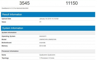 高通骁龙855 Geekbench跑分曝光：单核3545分，多核11150分