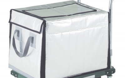 日本中山 TRUSCO MPX-726N-2-THBC　ＭＰ樹脂製台車　保冷箱付　７３８Ｘ４８８　省音