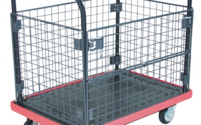 日本中山 TRUSCO MKP-157　ＭＫＰ樹脂製台車　金網付　７１６×４３６