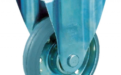 日本中山 TRUSCO HTTK-100G带冲床灰色橡胶脚轮固定金属配件φ１００