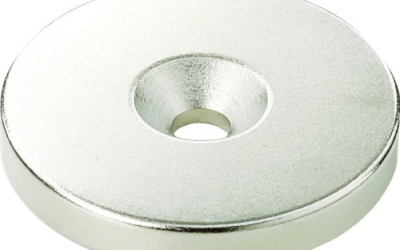 日本中山 TRUSCO T20R04-M5新吉姆圆形磁铁盘带螺丝孔外径20mmX4mmM5个装