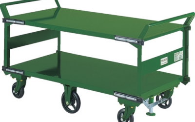 日本中山 TRUSCO SOHN-1L2WS　鋼鉄製運搬車　両袖２段型　１４００Ｘ７５０　鋳物６輪車　Ｓ付