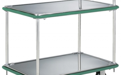 日本中山 TRUSCO  SUS304AEU全不锈钢搬运车单袖2段型910X610聚氨酯车