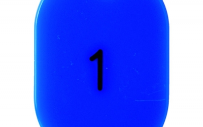 日本中山 TRUSCO TKFS-0125-B　番号入小判札　小　４５Ｘ３０　１～２５　青