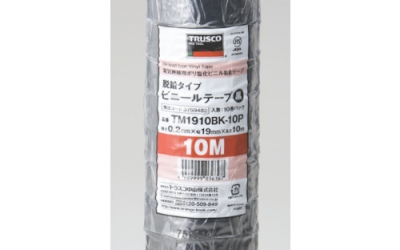 日本中山 TRUSCO TM1910BK-10P脱铅塑料胶带19X10m黑色10卷