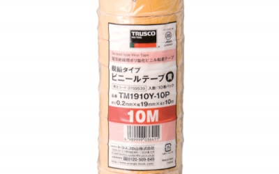日本中山 TRUSCO TM1910Y-10P脱铅型塑料胶带19X10m黄色10卷