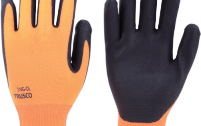 日本中山 TRUSCO TNG-SOS液晶对应防滑带腈手套橙色S