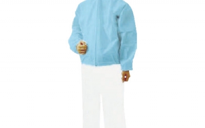 日本中山 TRUSCO TPC-F-L-B无纺布带一次性保护服的大号蓝色